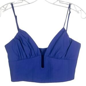 Zara Crop Top Tank Top Sweetheart Neck Womens M Blue